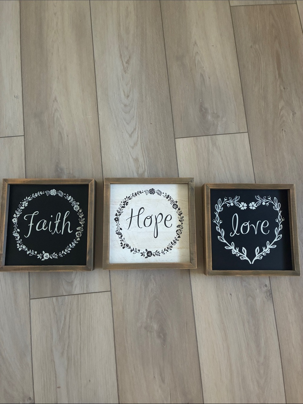 Three wall hangings